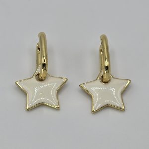 ARGOLLAS CUADRADAS CON ESTRELLAS BLANCAS