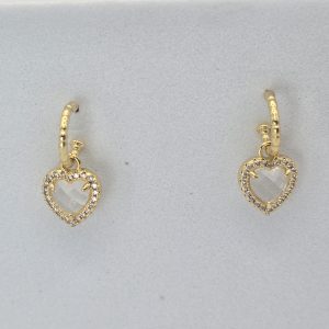 ZARCILLOS CORAZAZON TRANSPARENTE (DORADO)